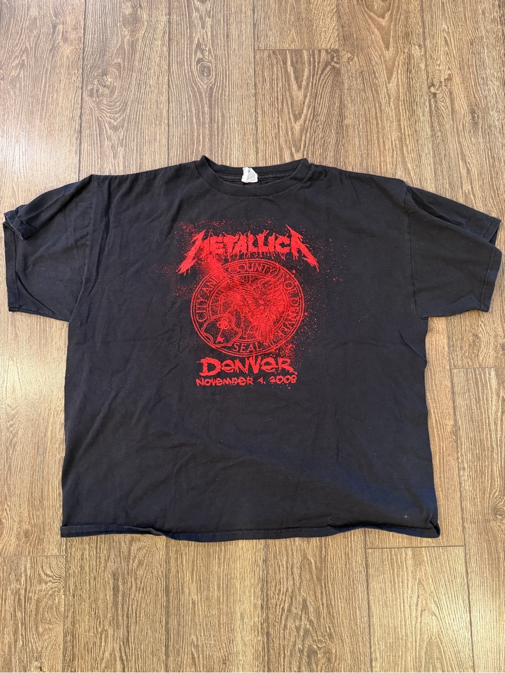 Metallica Denver Concert Tee — Black with Red Graphic